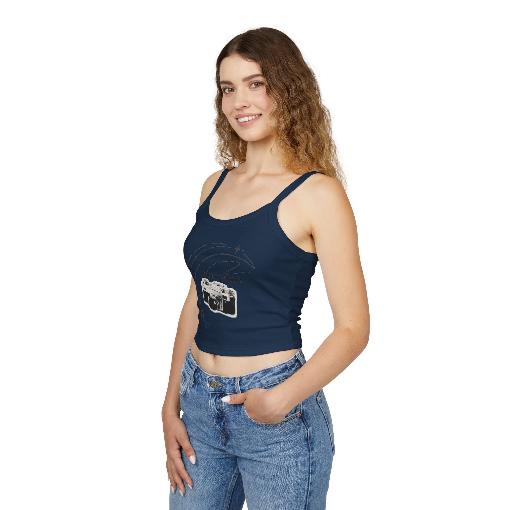 Camera Graphic Tank Top — "Dreamin' Can Wait" Vintage Camera Crop
