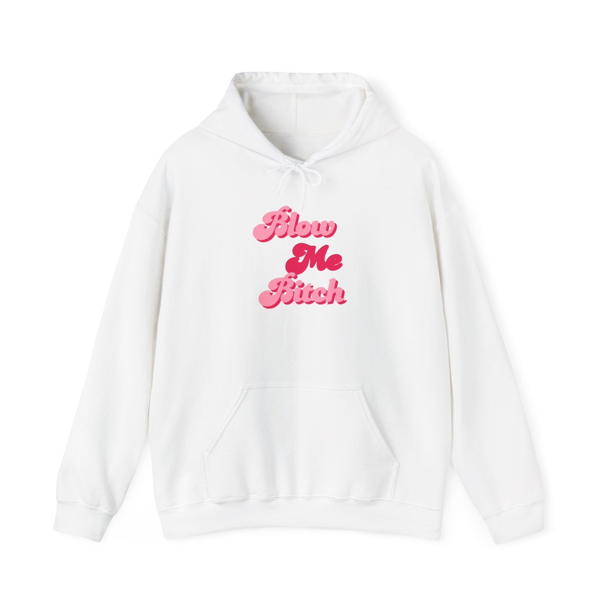 Hoodie — Pink Retro 'Blow Me Bitch' Graphic Pullover