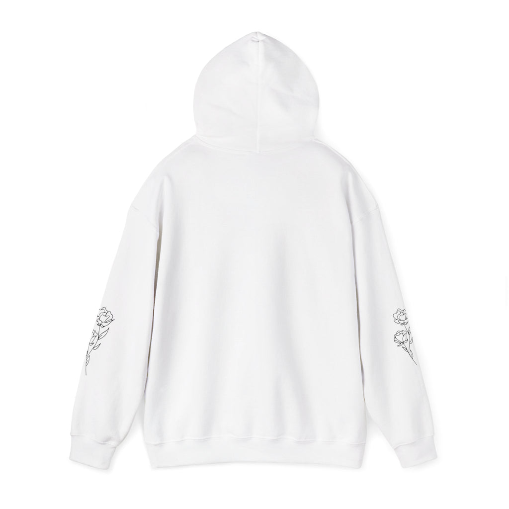 Hoodie • Minimalist Stars & Rose Sleeve Graphic with Inspirational Quote