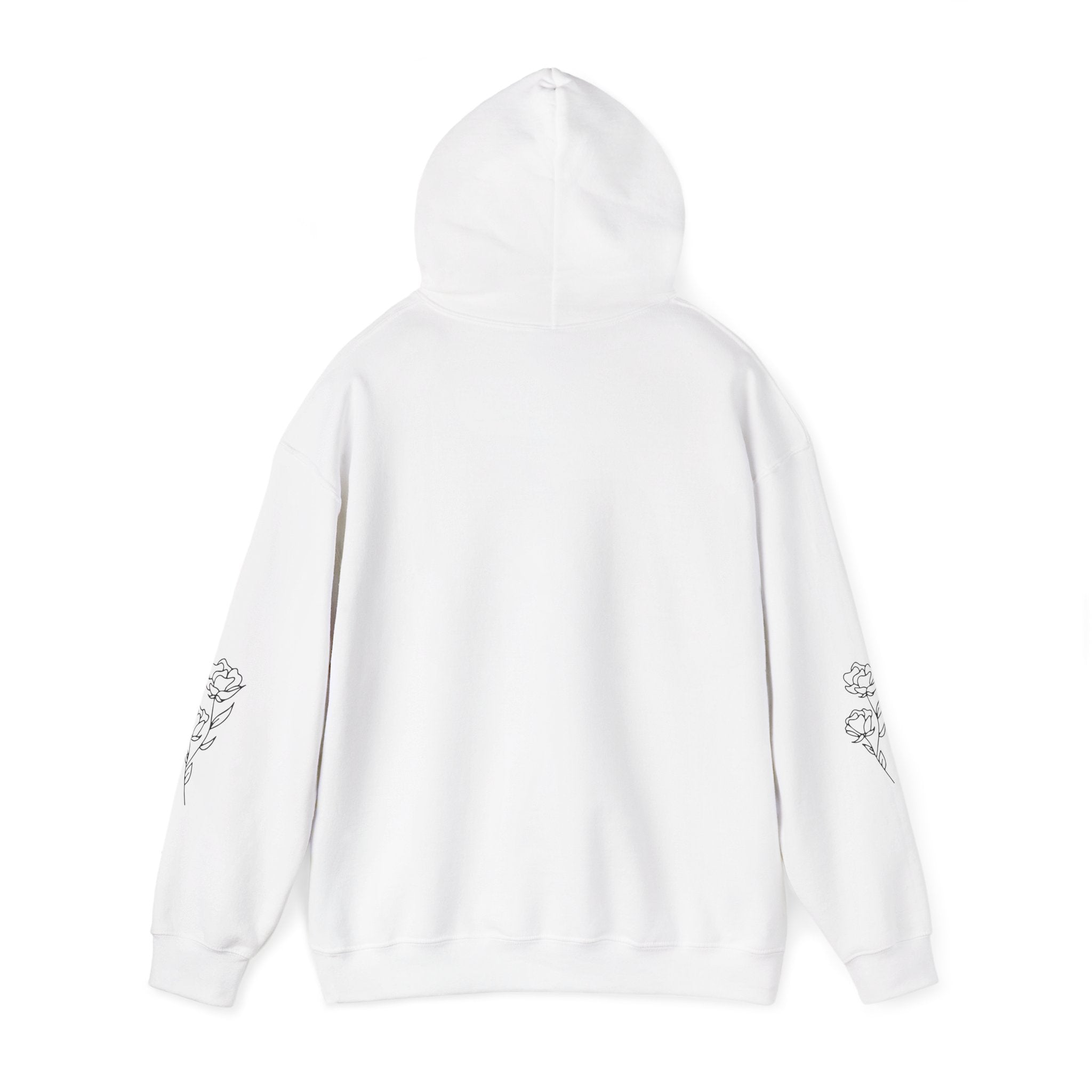 Hoodie • Minimalist Stars & Rose Sleeve Graphic with Inspirational Quote