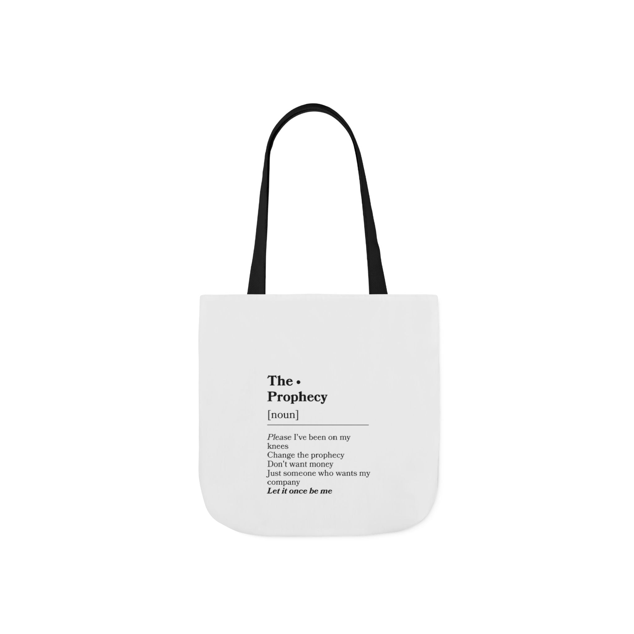 Canvas Tote — “The Prophecy” Text Print Eco Tote Bag