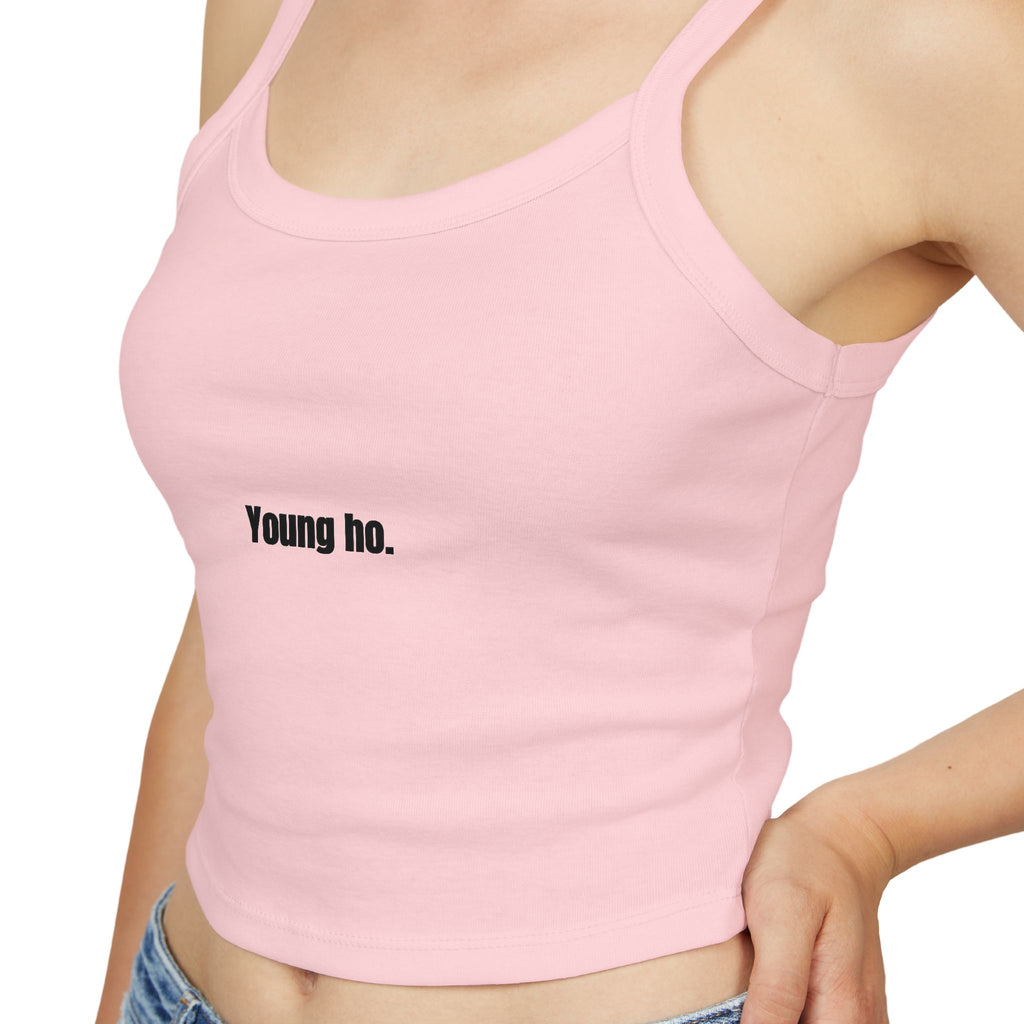 'Young hoe' Minimalist Women's Spaghetti Strap Tank Top