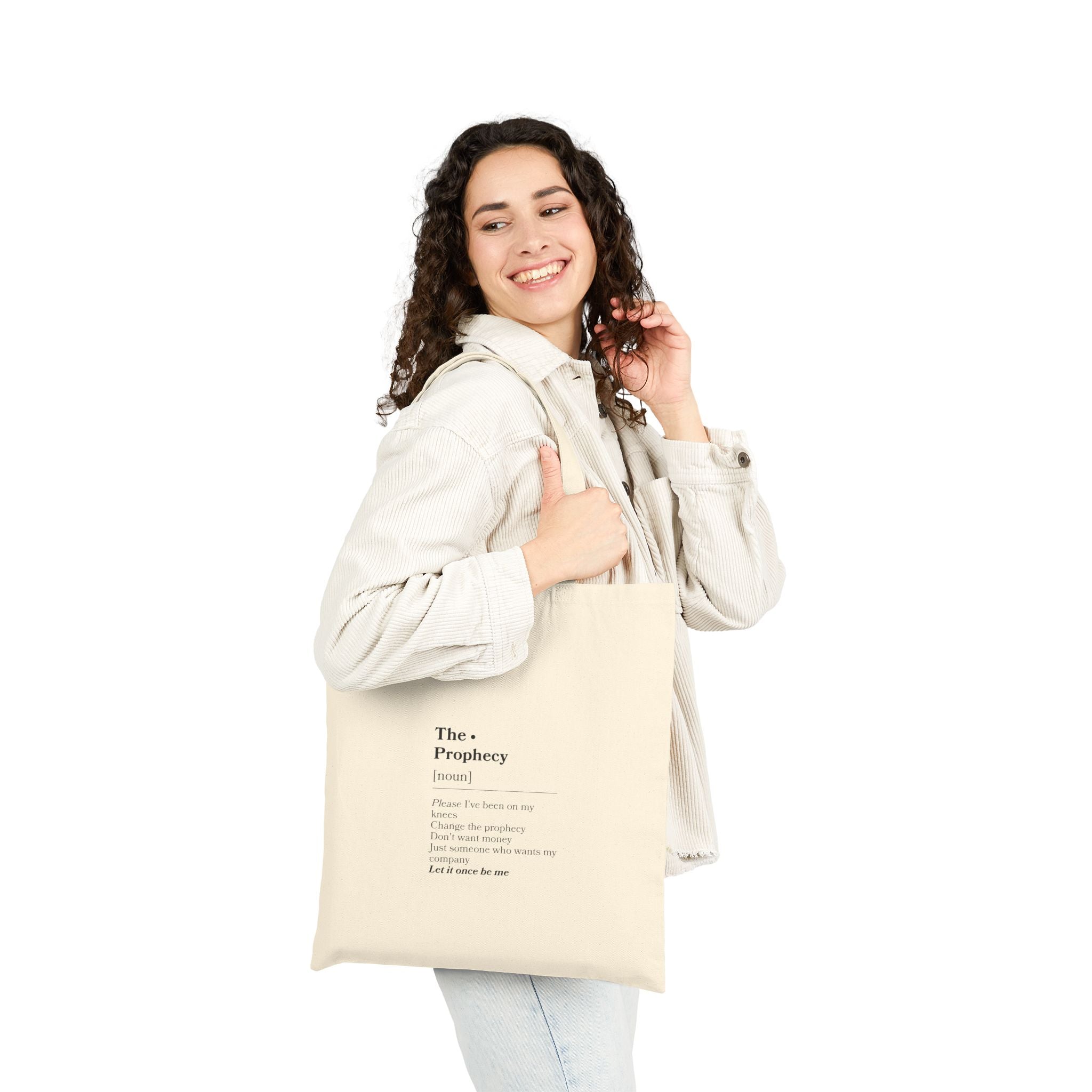 Tote Bag — Minimal 'The Prophecy' Cotton Canvas Bookish Tote