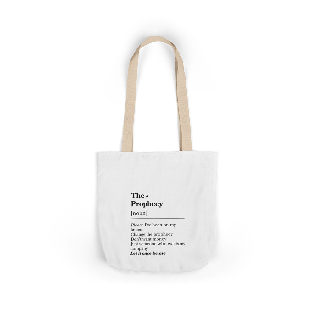Canvas Tote — “The Prophecy” Text Print Eco Tote Bag