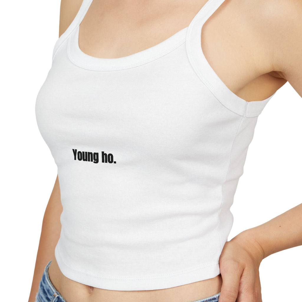 'Young hoe' Minimalist Women's Spaghetti Strap Tank Top