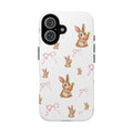 Cute Bunny Pattern Phone Case – Pastel Rabbits & Pink Bows