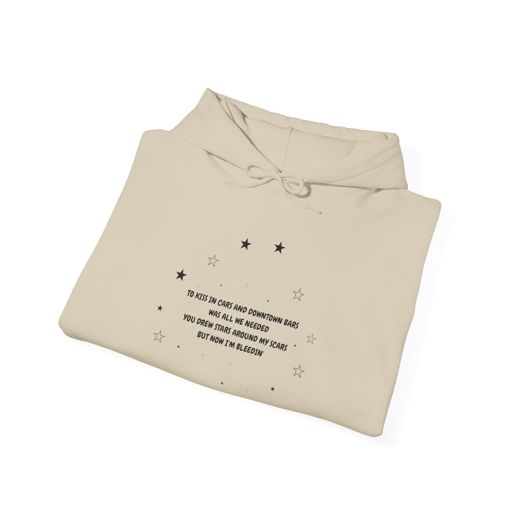 Hoodie • Minimalist Stars & Rose Sleeve Graphic with Inspirational Quote