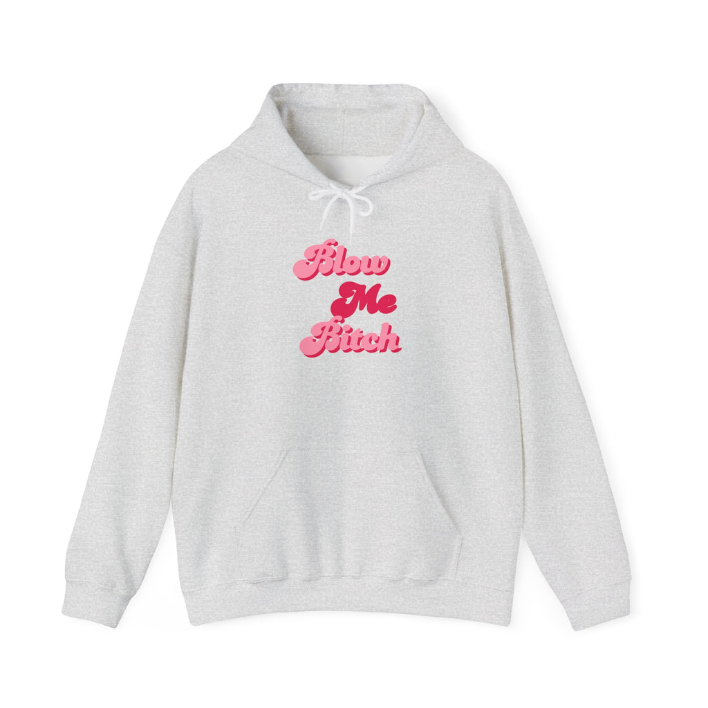 Hoodie — Pink Retro 'Blow Me Bitch' Graphic Pullover