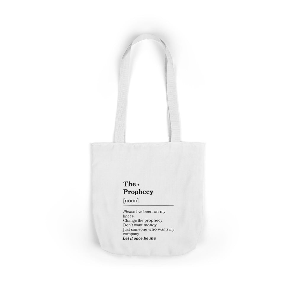 Canvas Tote — “The Prophecy” Text Print Eco Tote Bag