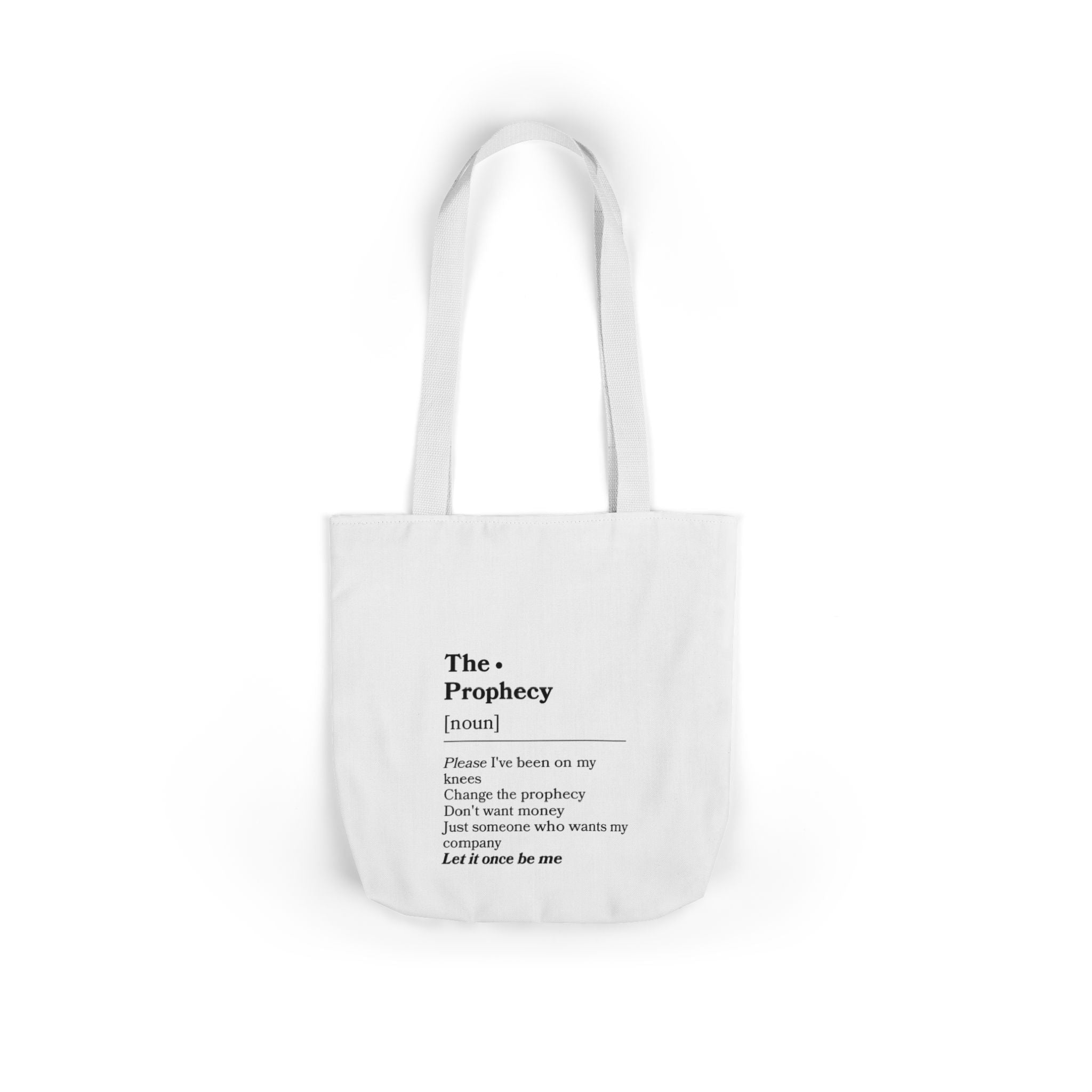 Canvas Tote — “The Prophecy” Text Print Eco Tote Bag