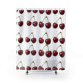 Cherry Pattern Shower Curtain — Retro Red Fruit Bathroom Decor