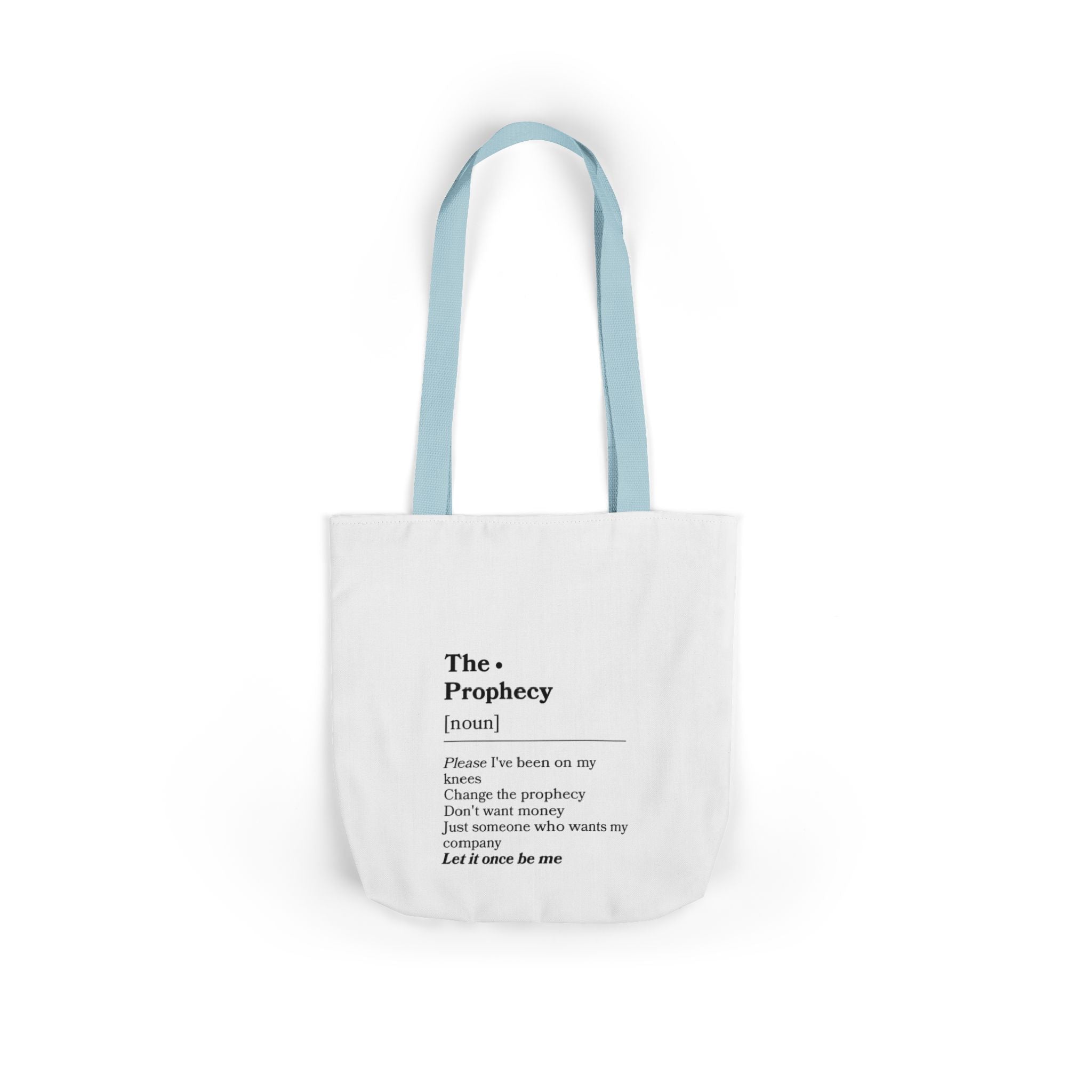 Canvas Tote — “The Prophecy” Text Print Eco Tote Bag