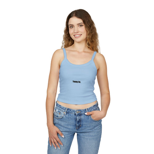 'Young hoe' Minimalist Women's Spaghetti Strap Tank Top