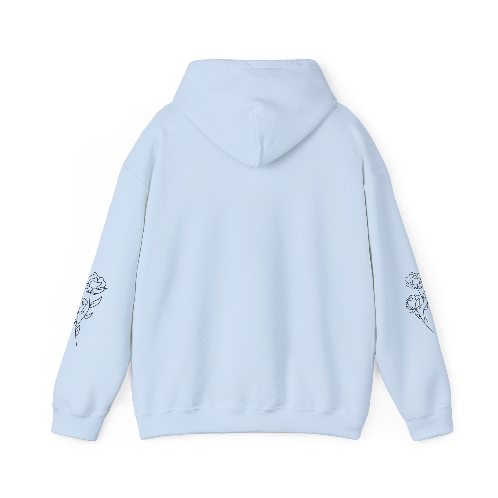 Hoodie • Minimalist Stars & Rose Sleeve Graphic with Inspirational Quote