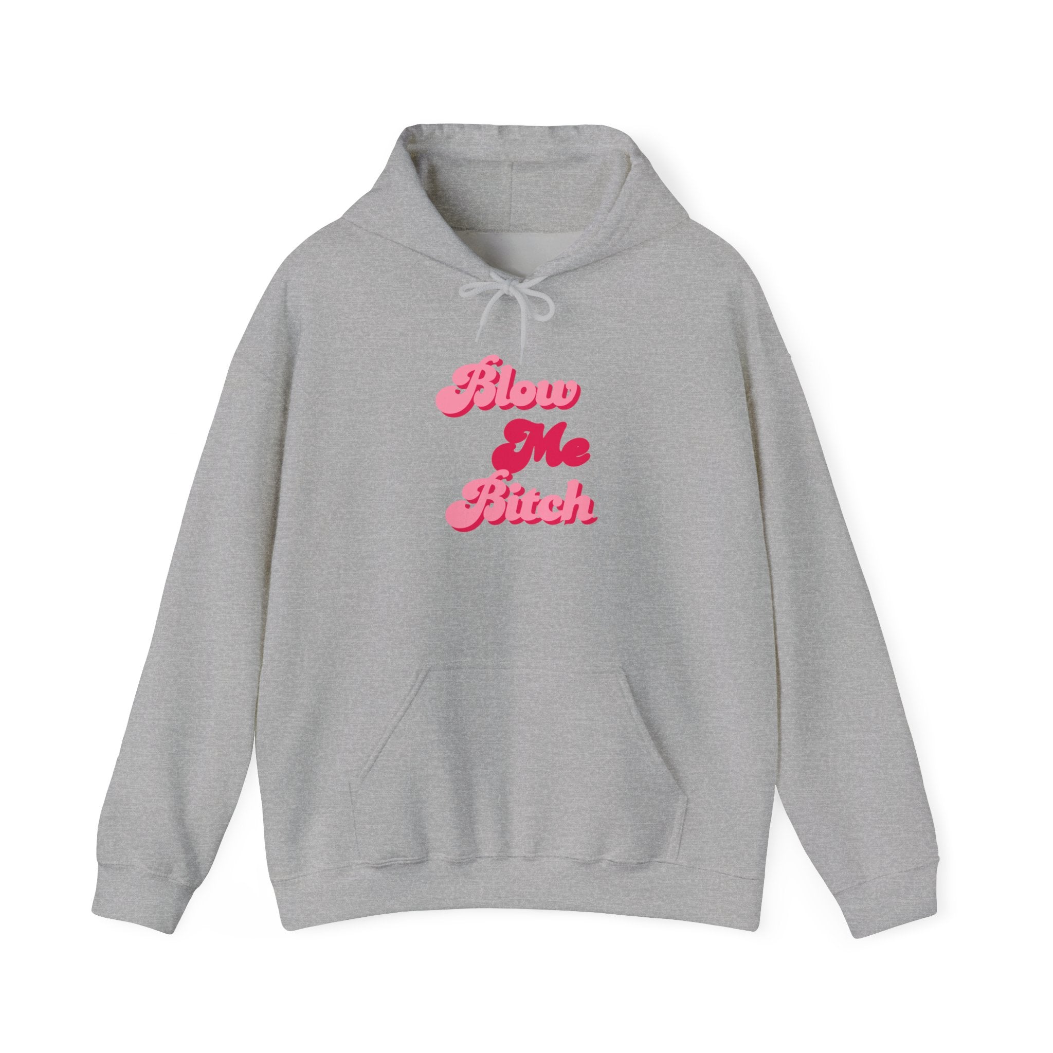 Hoodie — Pink Retro 'Blow Me Bitch' Graphic Pullover