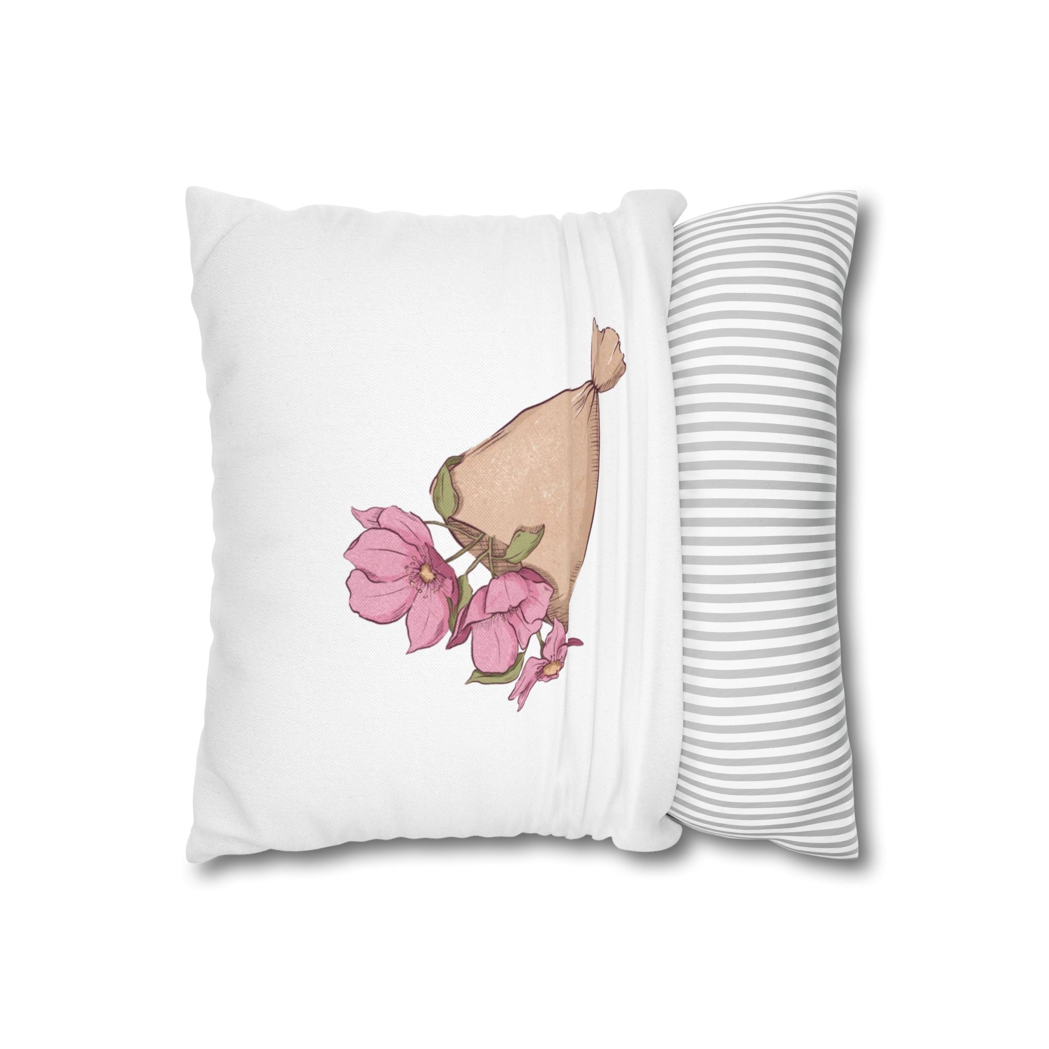 Champagne & Flutes Decorative Pillowcase — 'Perfection' Watercolor Accent