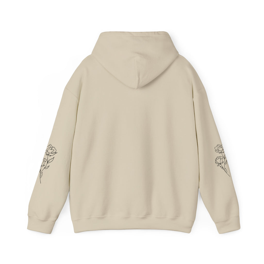 Hoodie • Minimalist Stars & Rose Sleeve Graphic with Inspirational Quote