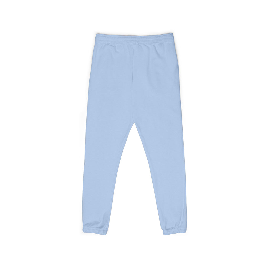 Cute Bunny Patch Sweatpants — Cream Fleece Joggers with Floral Rabbit Design