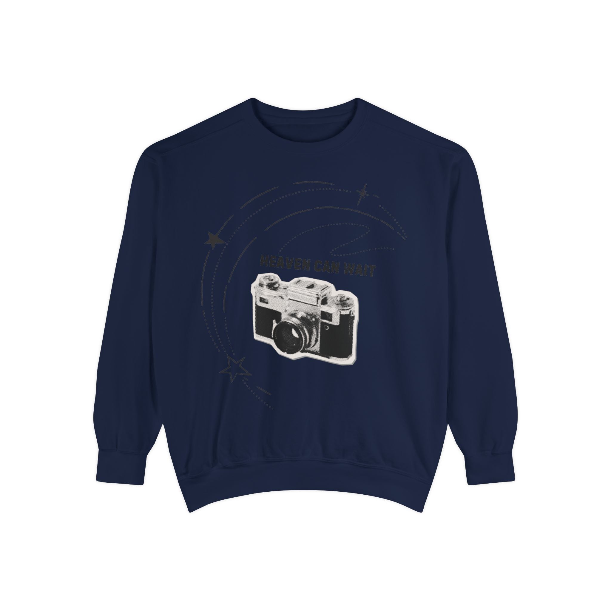Sweatshirt - 'Heaven Can Wait' Vintage Camera Graphic Crewneck