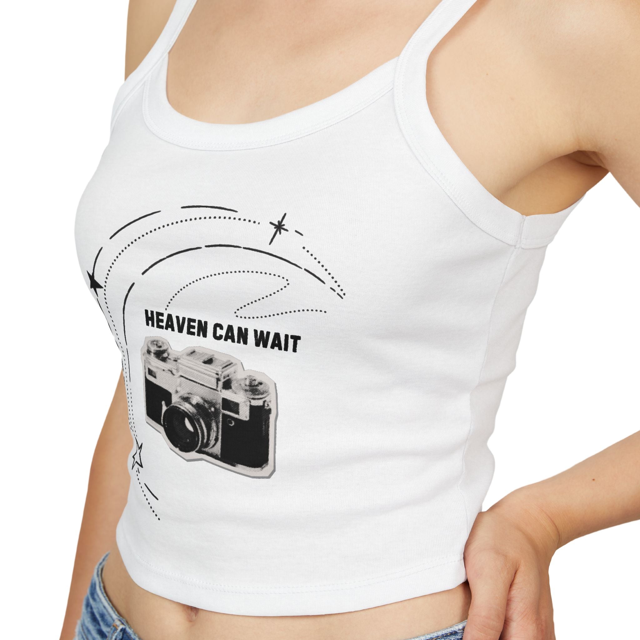 Camera Graphic Tank Top — "Dreamin' Can Wait" Vintage Camera Crop