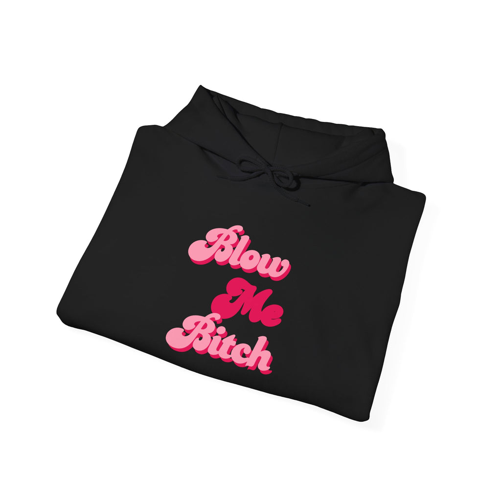 Hoodie — Pink Retro 'Blow Me Bitch' Graphic Pullover