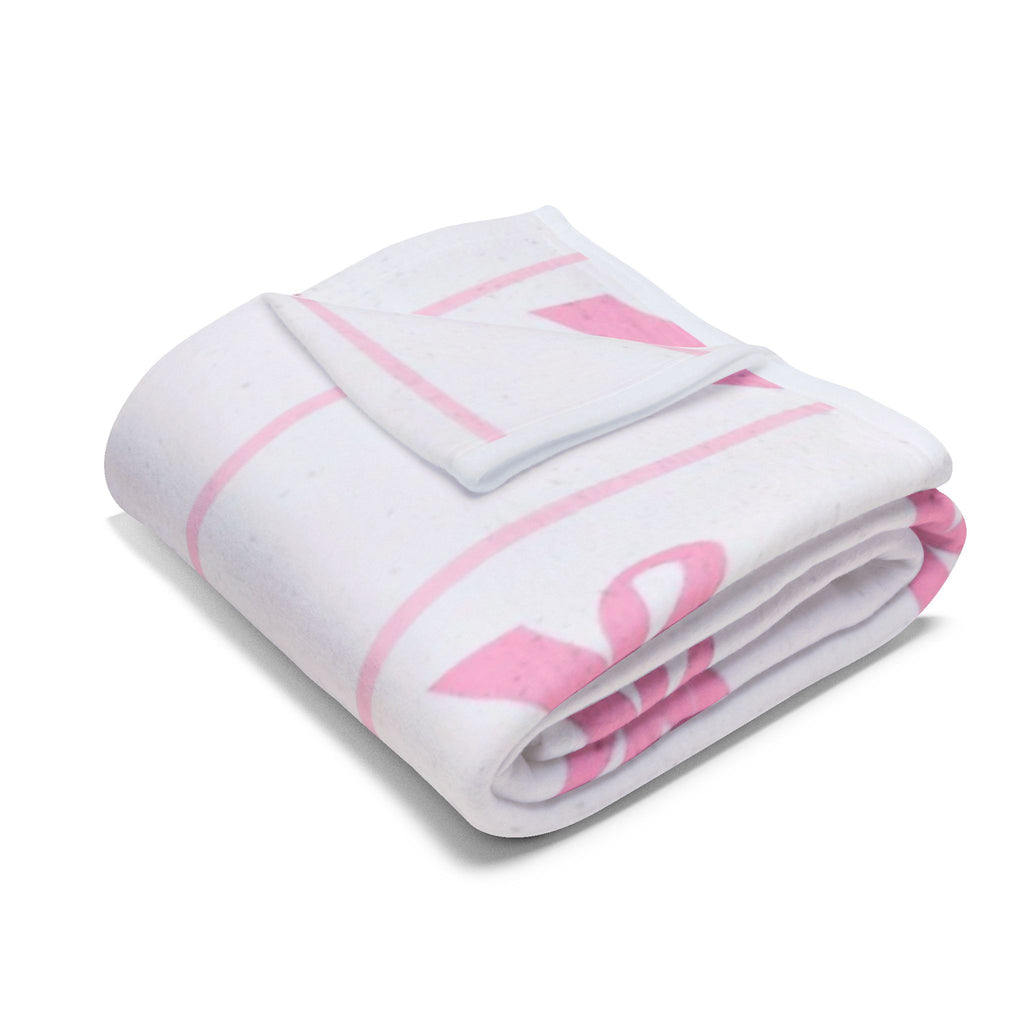 Arctic Fleece Blanket — Pink Bow Pattern Cozy Throw