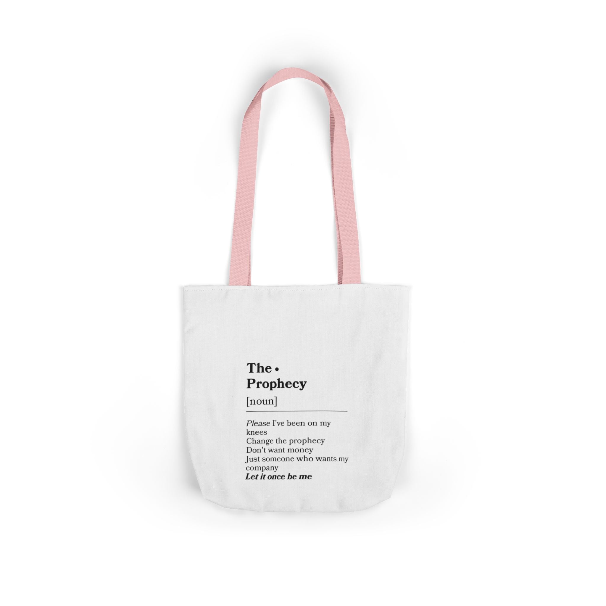 Canvas Tote — “The Prophecy” Text Print Eco Tote Bag