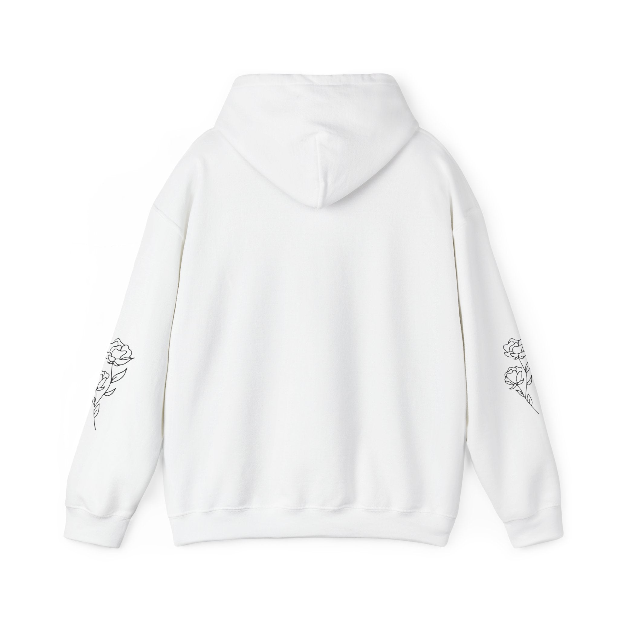 Hoodie • Minimalist Stars & Rose Sleeve Graphic with Inspirational Quote