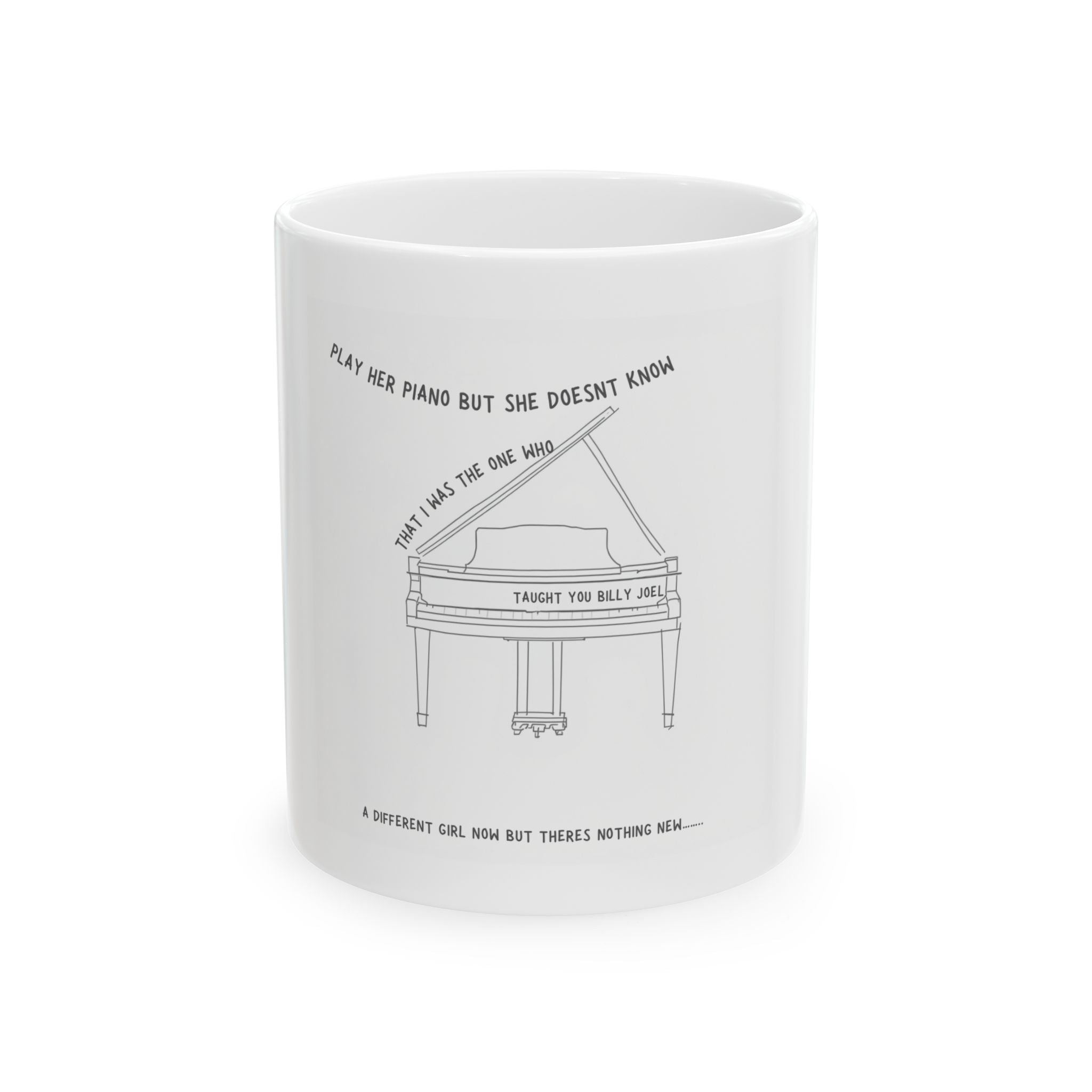 Piano Lyrics Ceramic Mug — “Deja Vu” Coffee Cup (11oz/15oz)