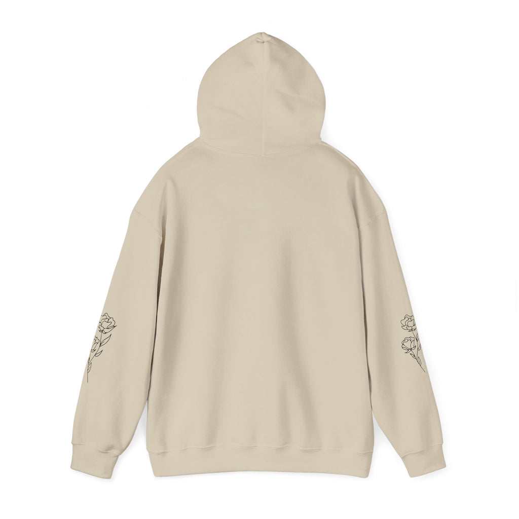Hoodie • Minimalist Stars & Rose Sleeve Graphic with Inspirational Quote