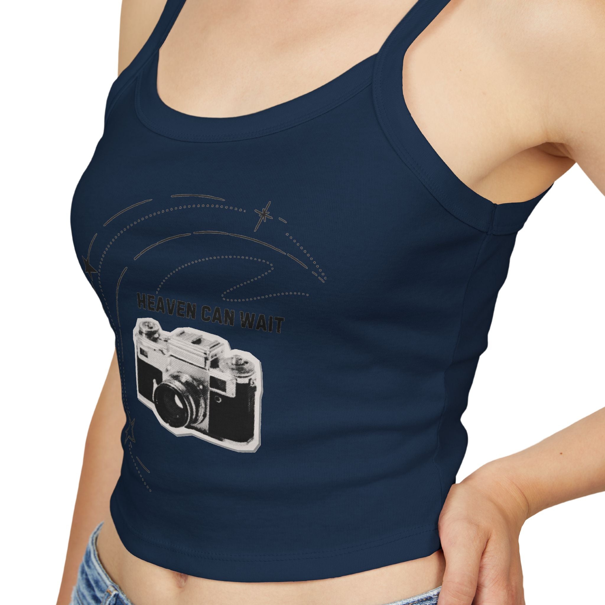 Camera Graphic Tank Top — "Dreamin' Can Wait" Vintage Camera Crop