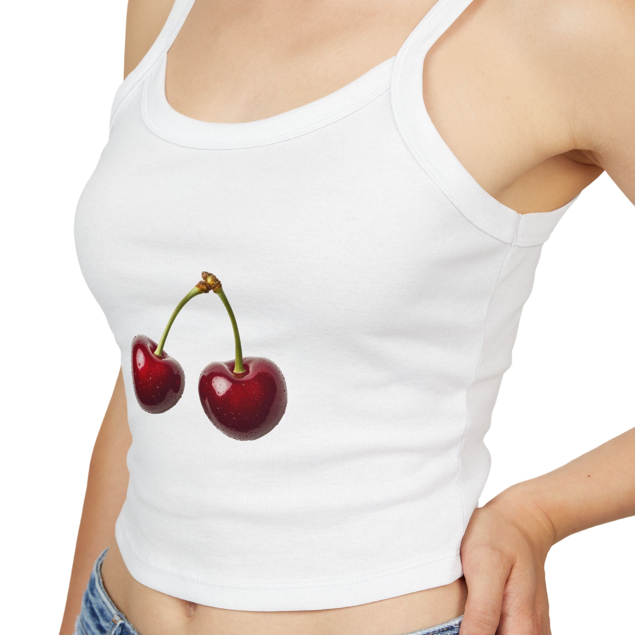 Cherry Graphic Spaghetti Strap Tank