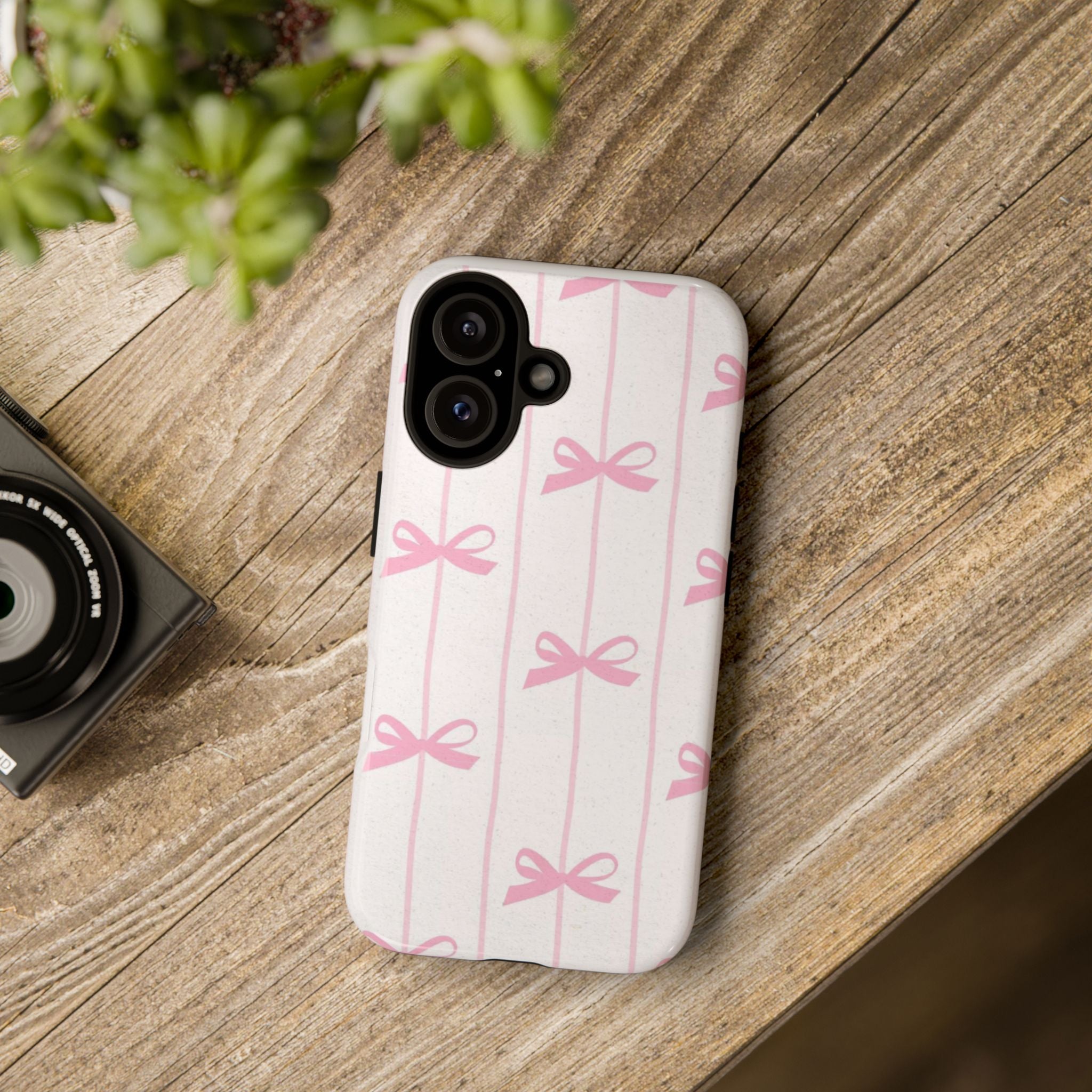 Phone Case — Pink Bow Pattern Tough Protective Cover
