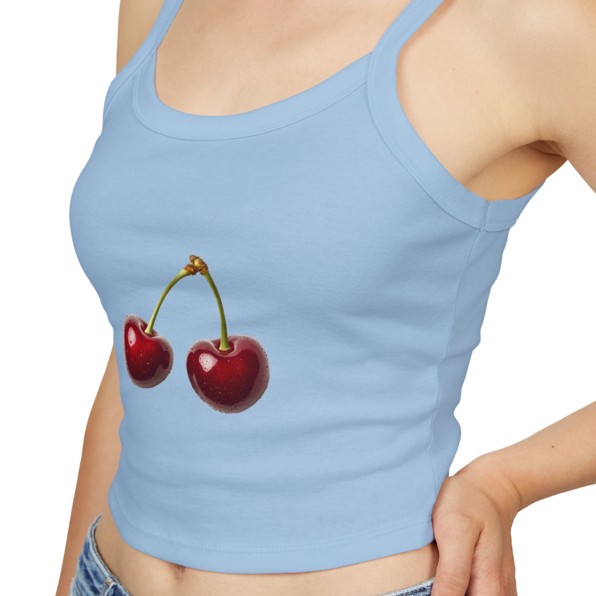 Cherry Graphic Spaghetti Strap Tank
