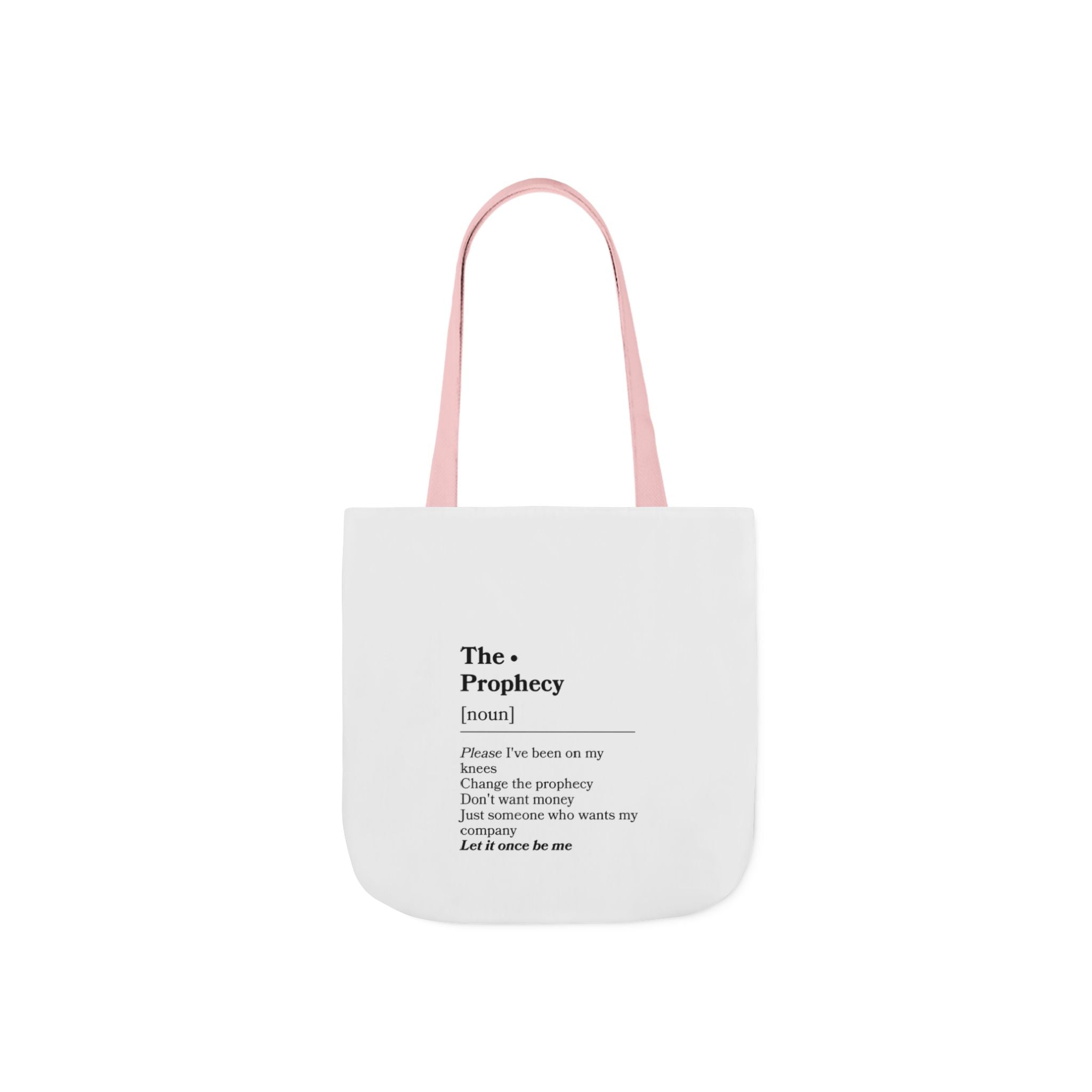 Canvas Tote — “The Prophecy” Text Print Eco Tote Bag