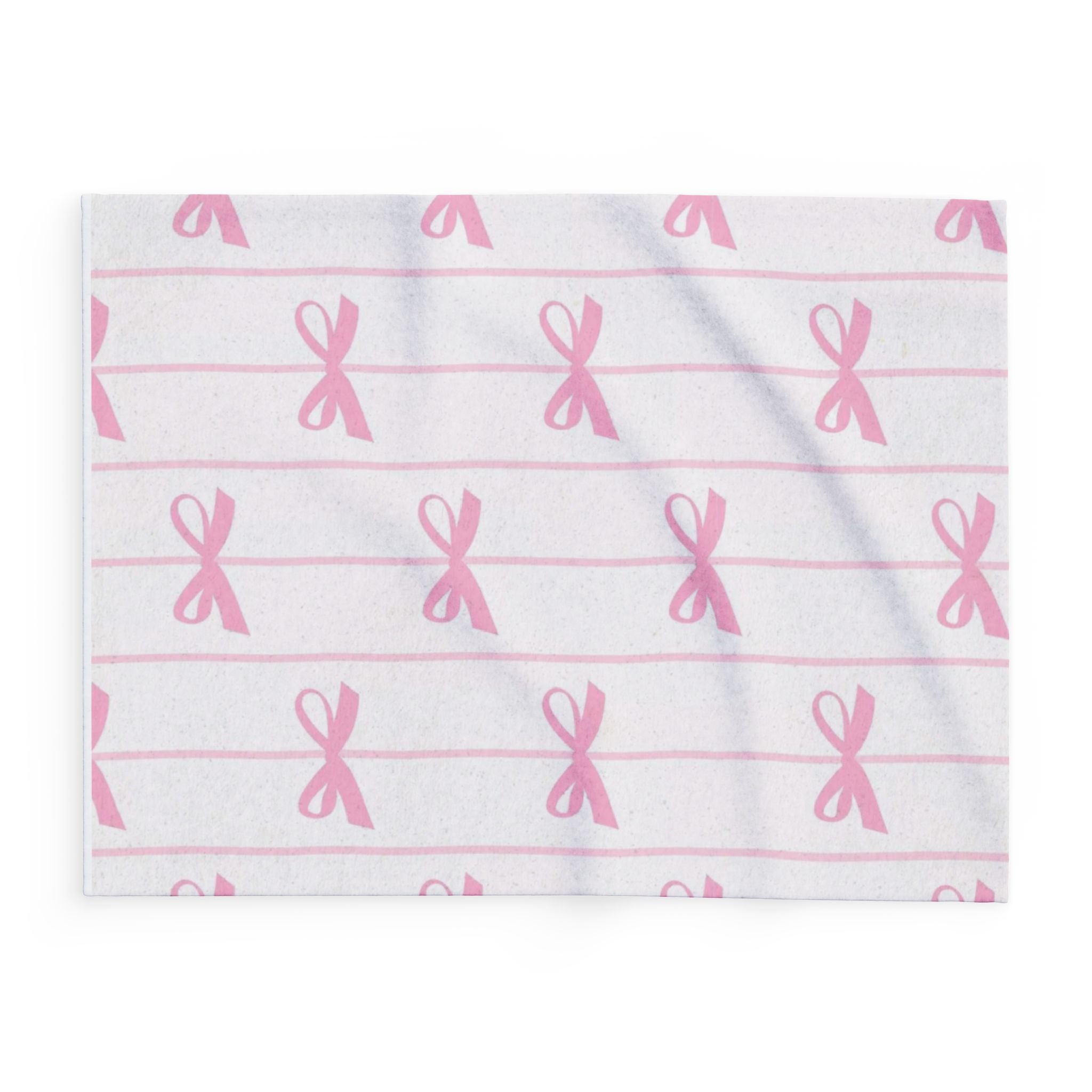 Arctic Fleece Blanket — Pink Bow Pattern Cozy Throw