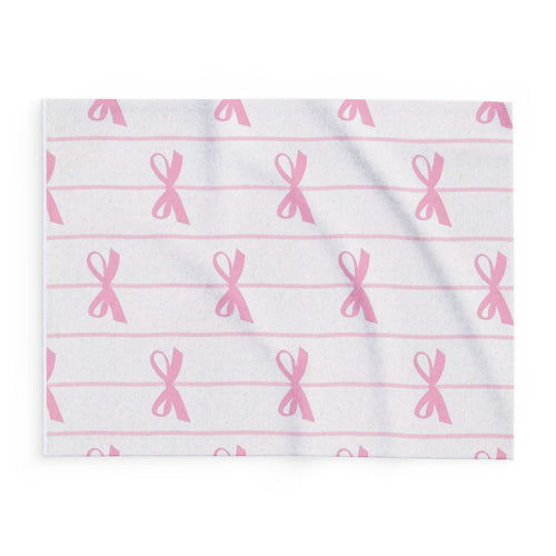 Arctic Fleece Blanket — Pink Bow Pattern Cozy Throw