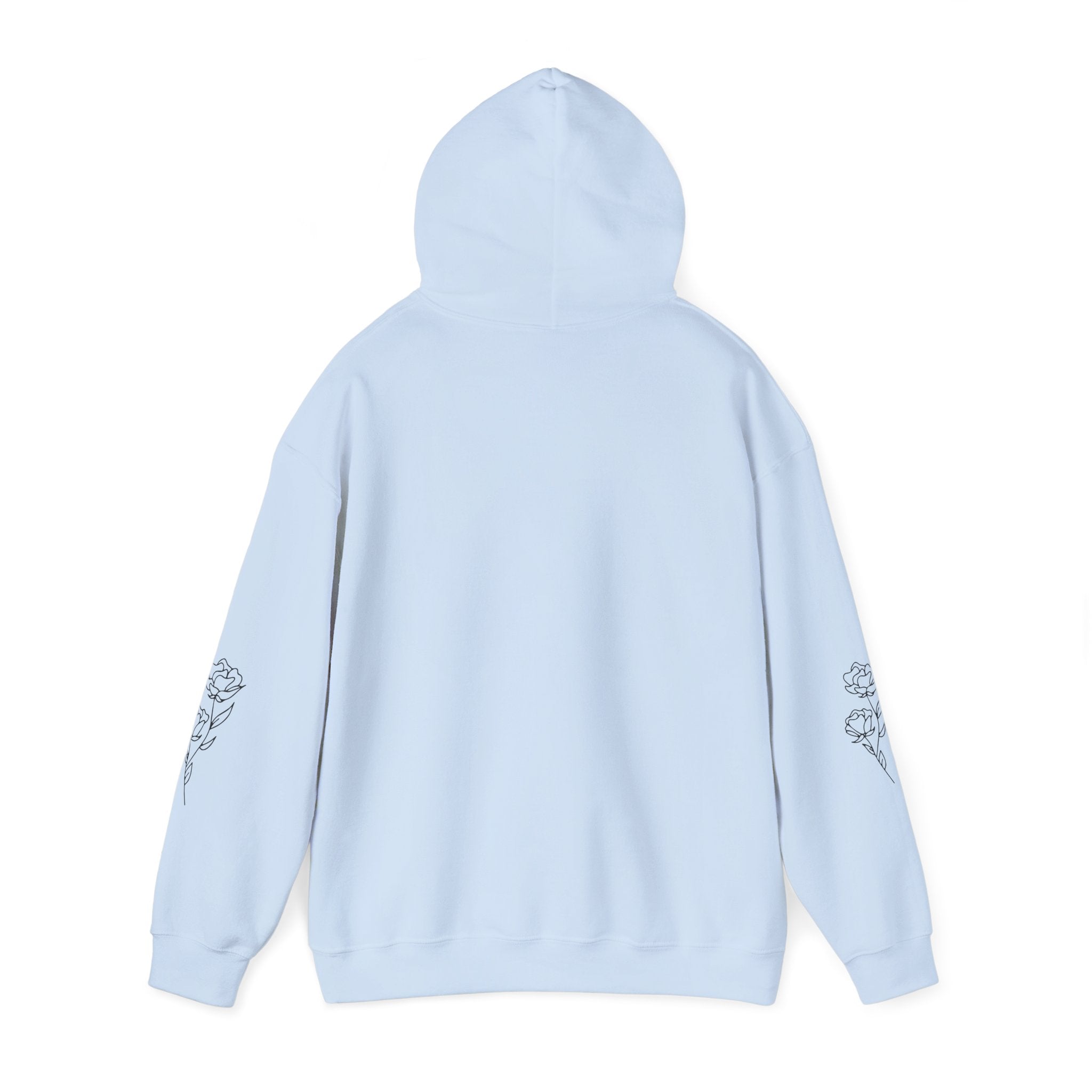 Hoodie • Minimalist Stars & Rose Sleeve Graphic with Inspirational Quote