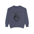 Heart Illustration Sweatshirt — “Who Wants That Perfect Love Story Anyways” Graphic Crewneck
