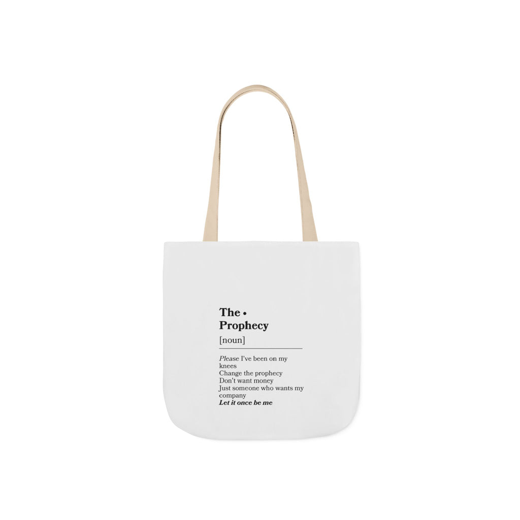 Canvas Tote — “The Prophecy” Text Print Eco Tote Bag