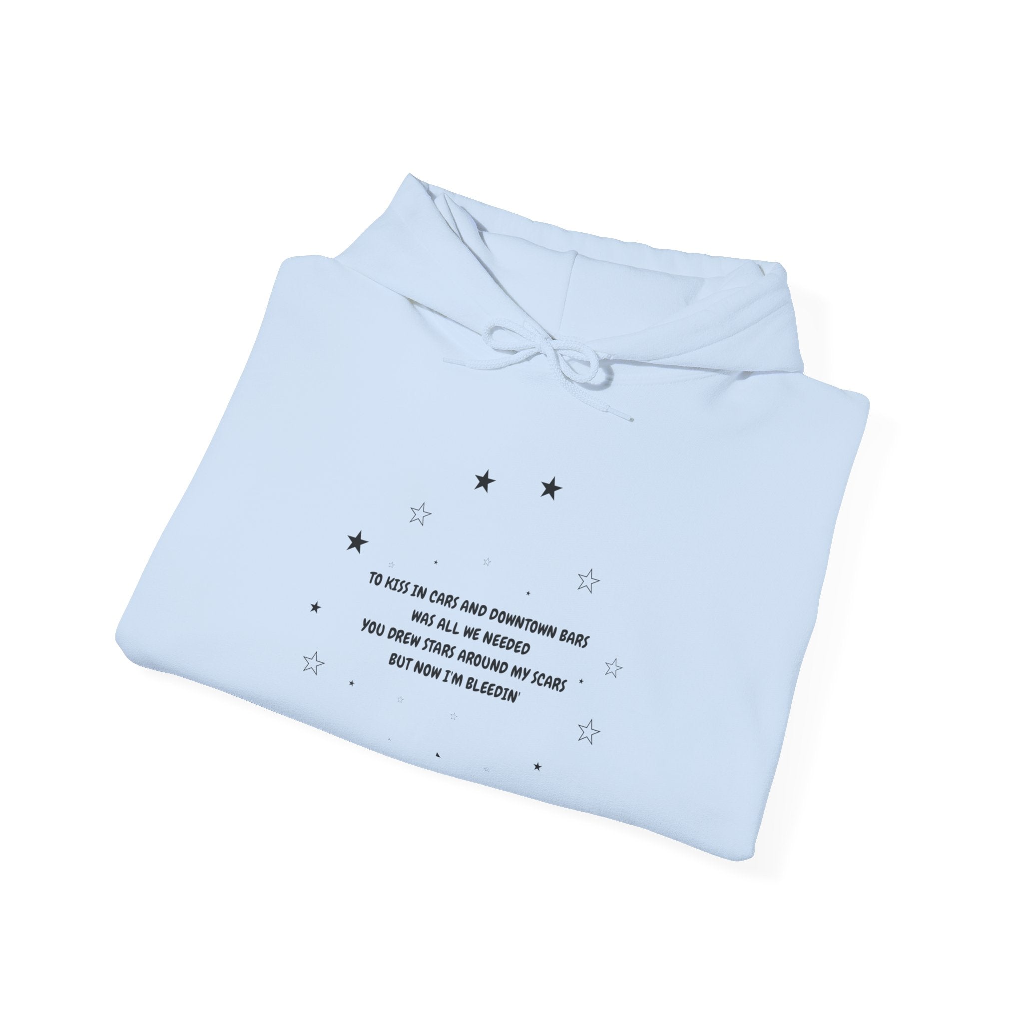 Hoodie • Minimalist Stars & Rose Sleeve Graphic with Inspirational Quote