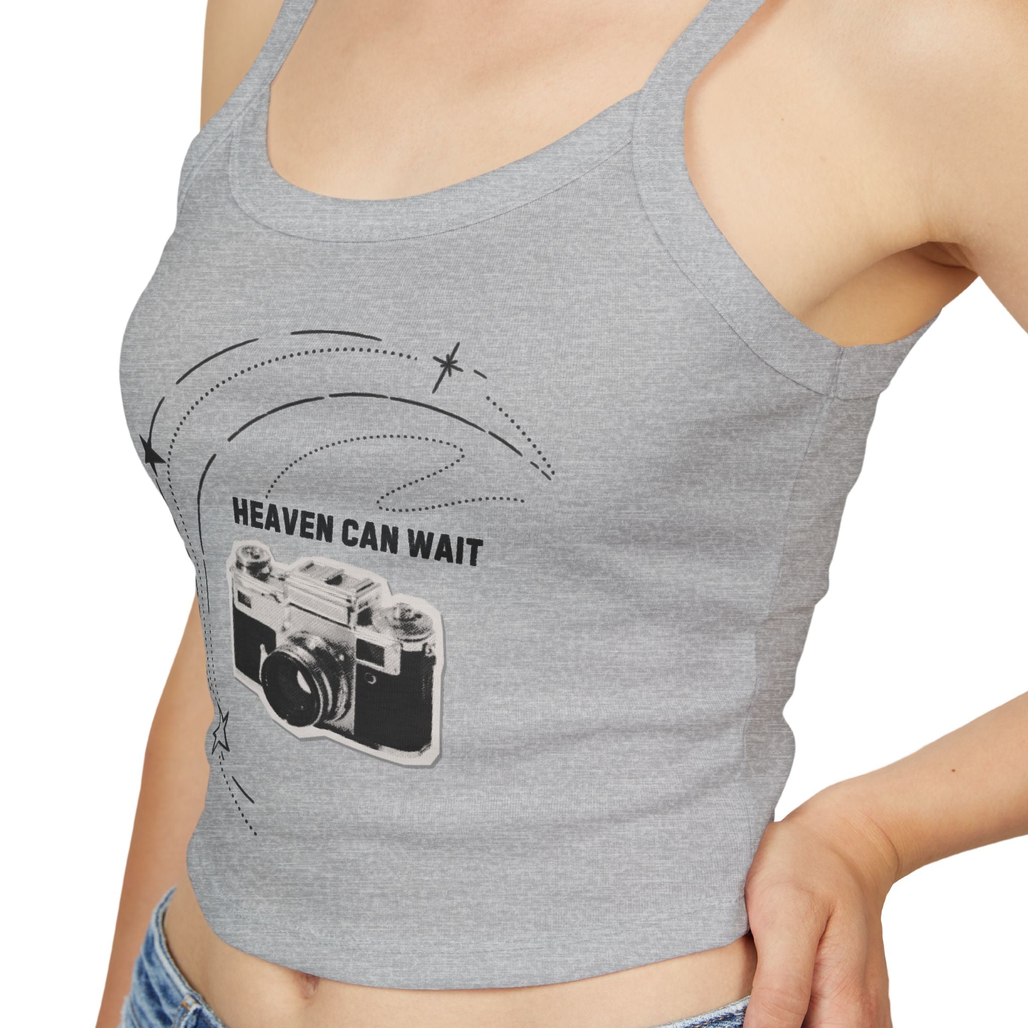 Camera Graphic Tank Top — "Dreamin' Can Wait" Vintage Camera Crop