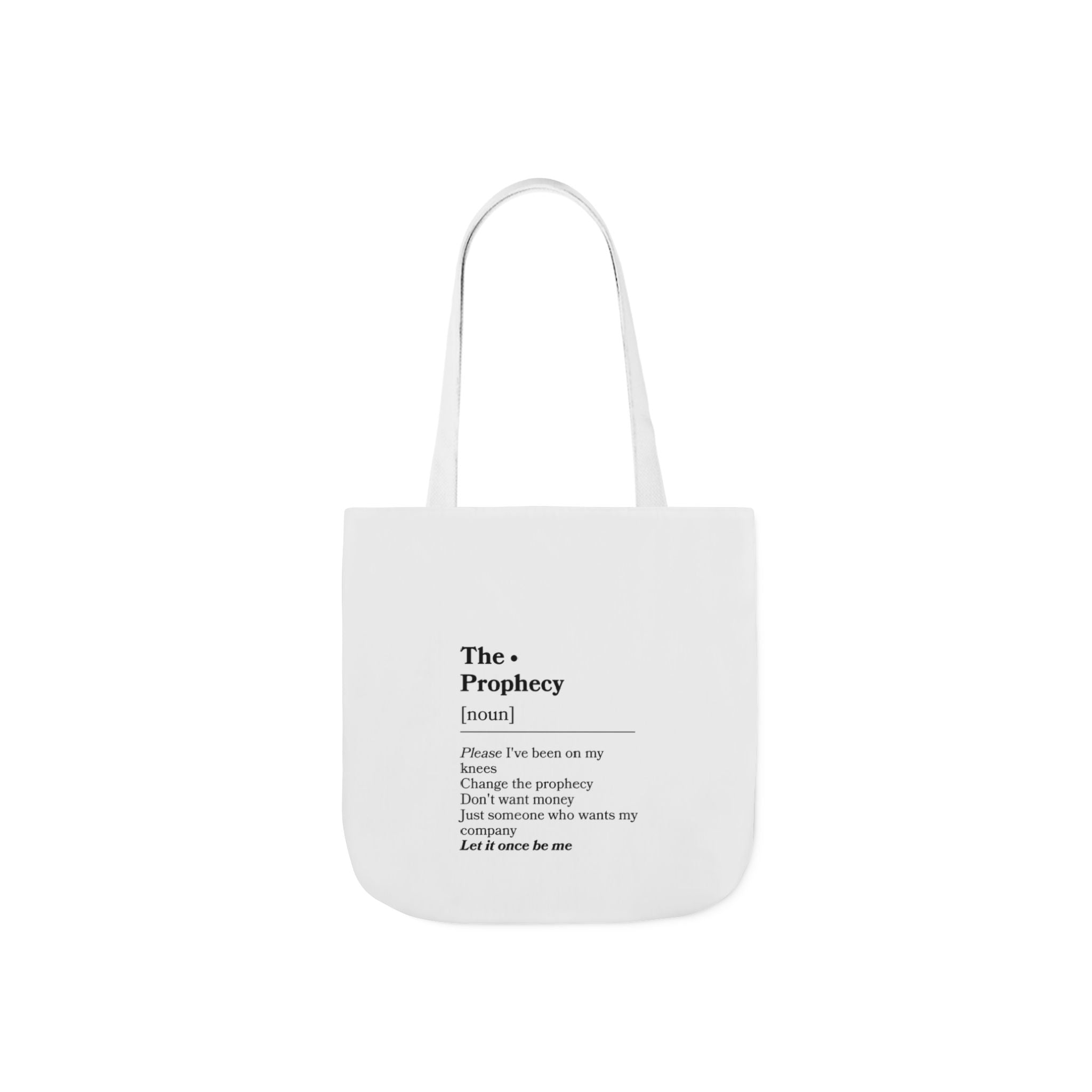Canvas Tote — “The Prophecy” Text Print Eco Tote Bag