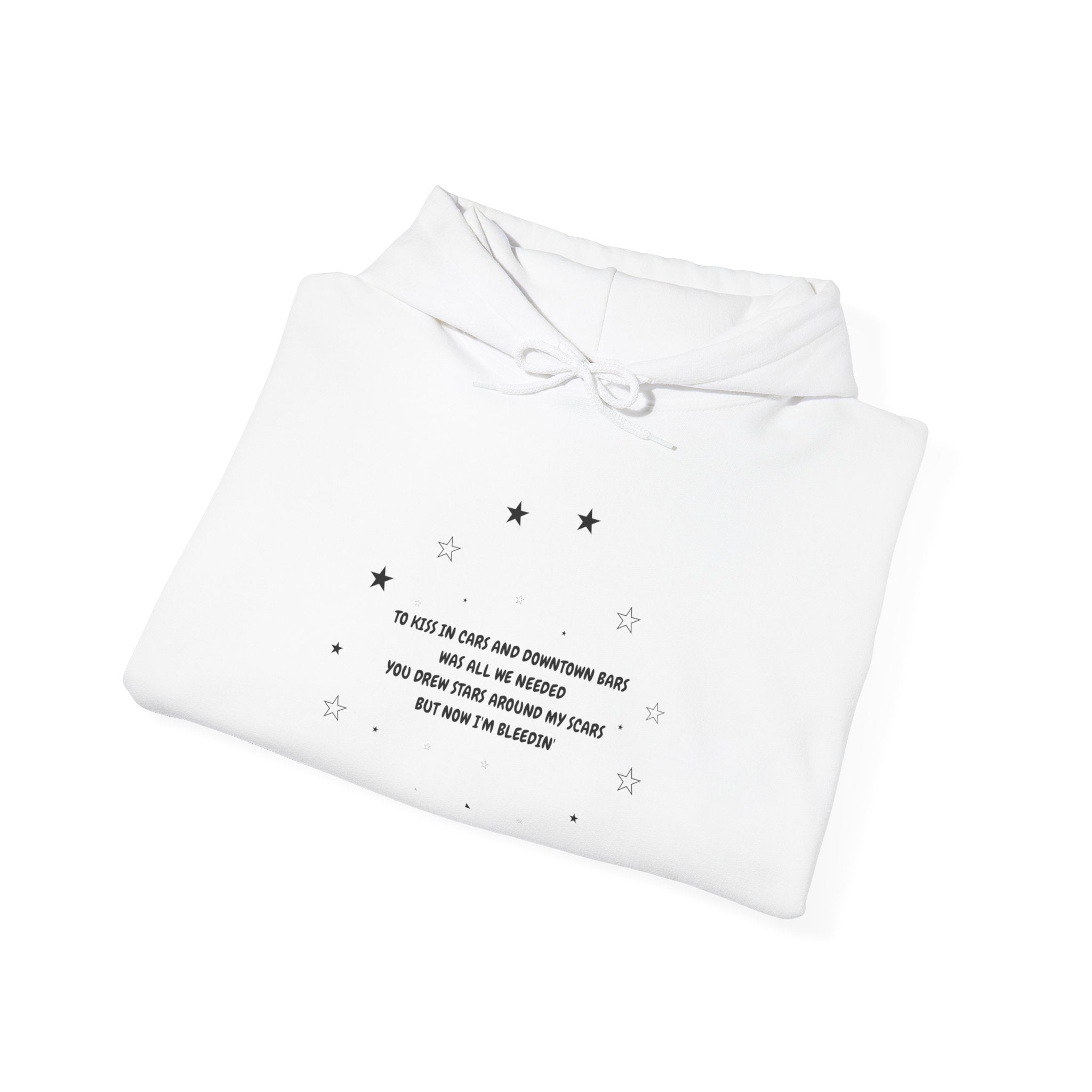 Hoodie • Minimalist Stars & Rose Sleeve Graphic with Inspirational Quote