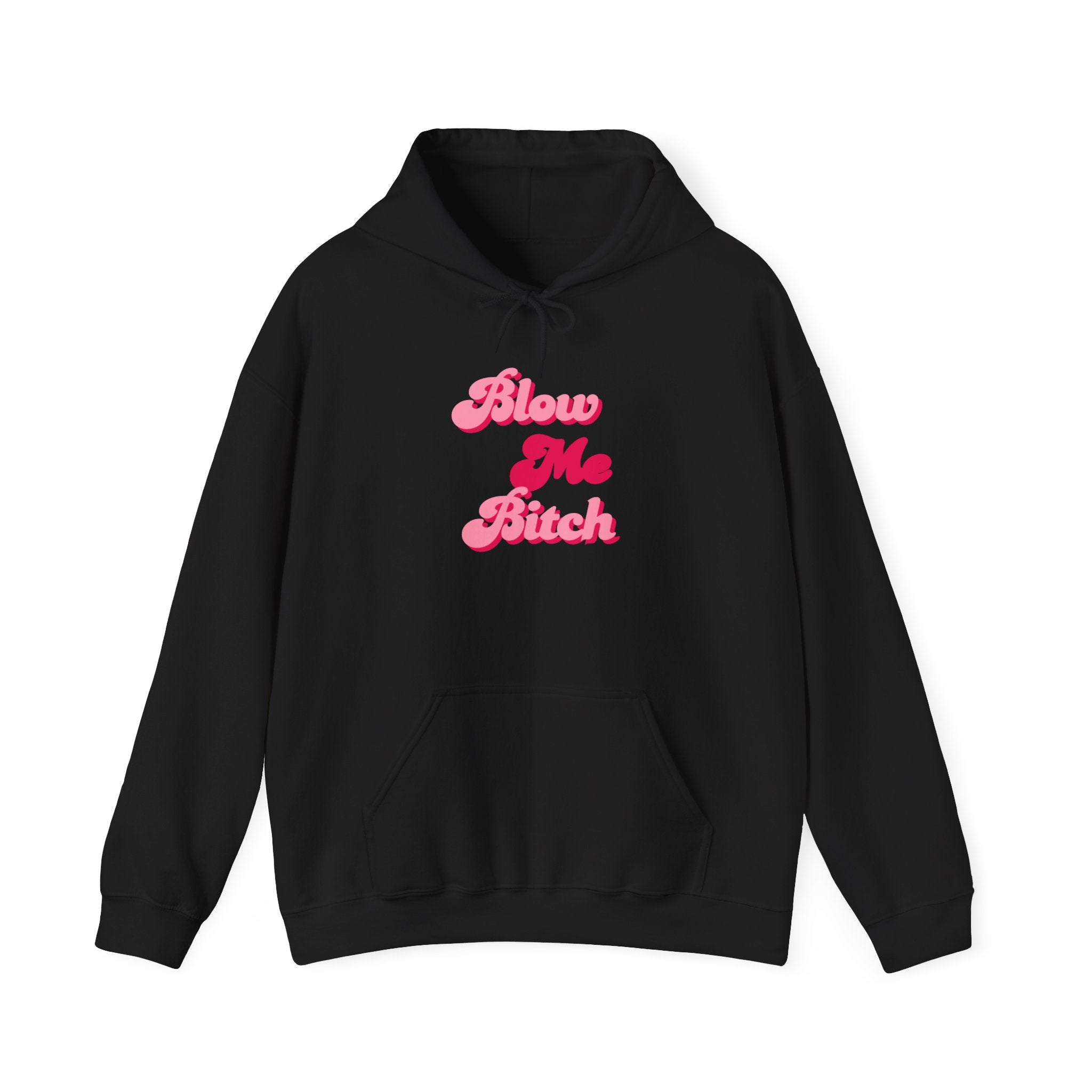 Hoodie — Pink Retro 'Blow Me Bitch' Graphic Pullover