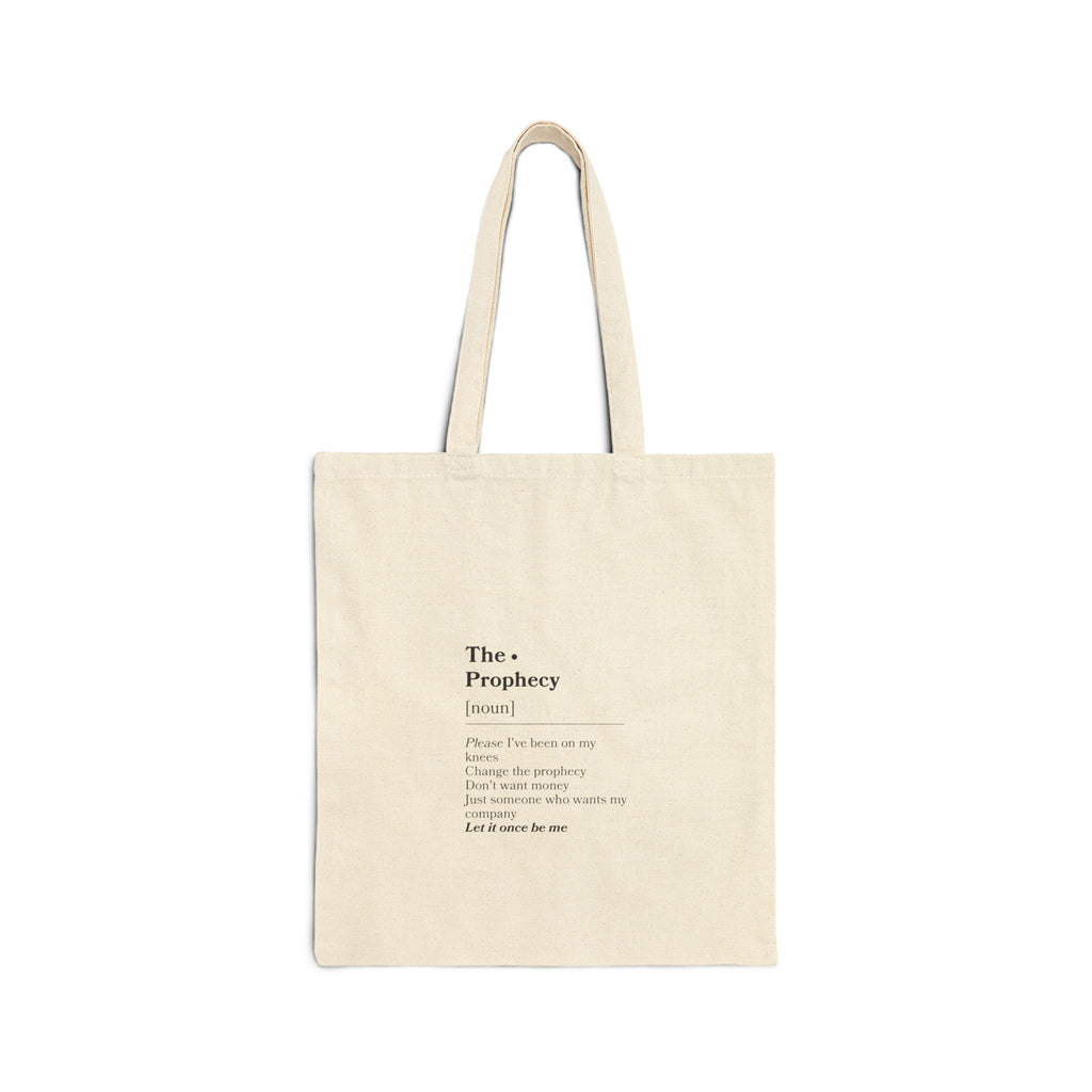 Tote Bag — Minimal 'The Prophecy' Cotton Canvas Bookish Tote