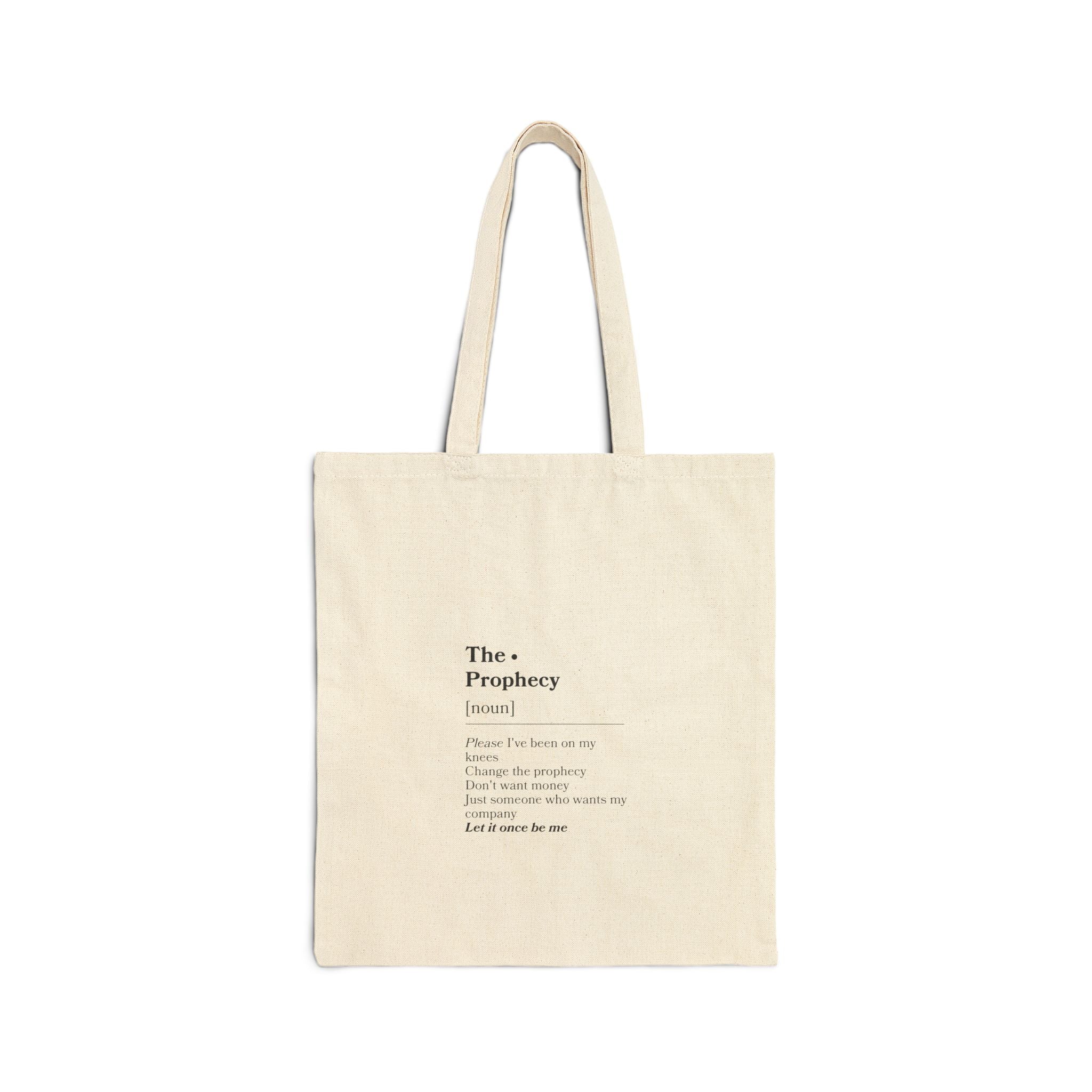 Tote Bag — Minimal 'The Prophecy' Cotton Canvas Bookish Tote