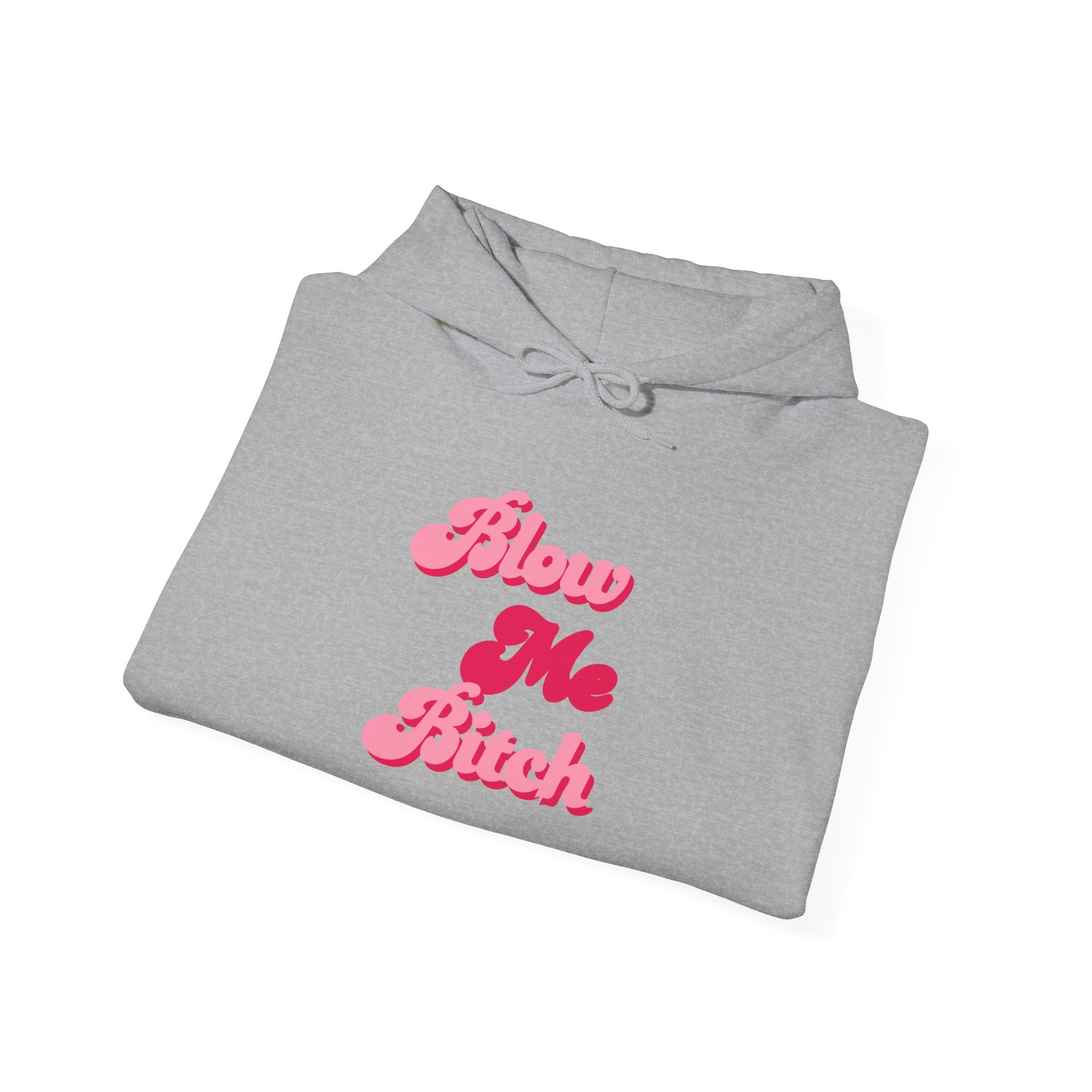 Hoodie — Pink Retro 'Blow Me Bitch' Graphic Pullover