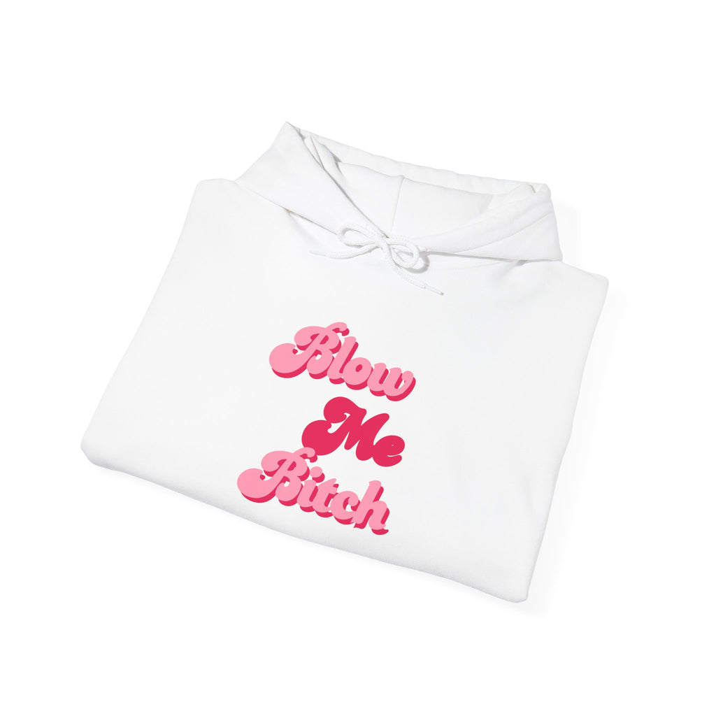 Hoodie — Pink Retro 'Blow Me Bitch' Graphic Pullover