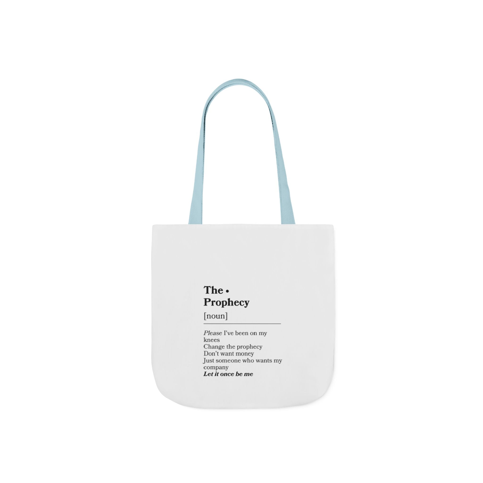 Canvas Tote — “The Prophecy” Text Print Eco Tote Bag